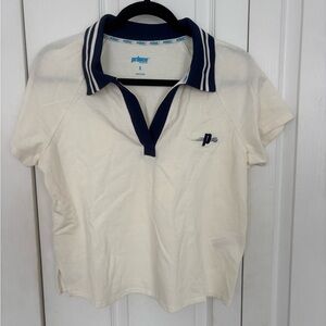 Prince Cream Polo Shirt with Blue Trim